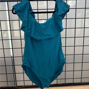 Time and Tru Teal One Piece Swimsuit